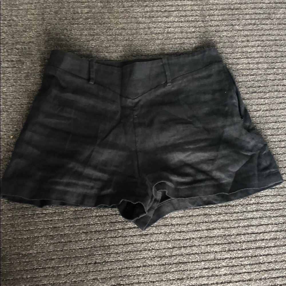 Reformation black linen shorts